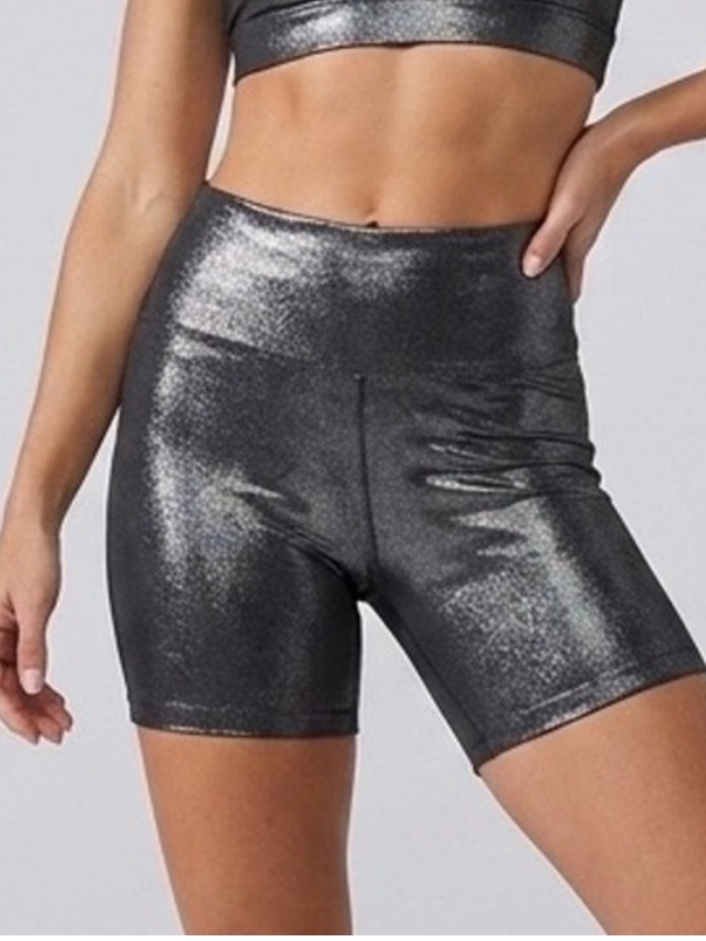 Victoria’s Secret Silver Metallic Biker Shorts. Size: XS. excellent condition